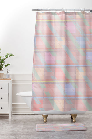 Iveta Abolina Aida Peach Shower Curtain And Mat
