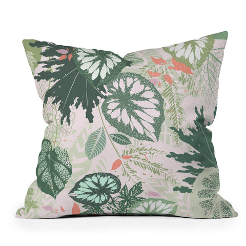 Iveta Abolina Alocasia Garden Green Outdoor Throw Pillow