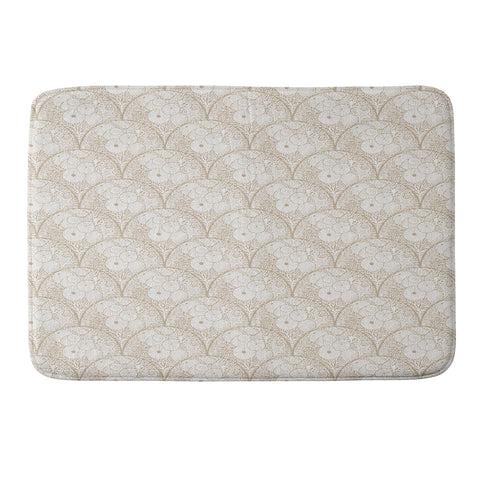 Iveta Abolina Arched Corals White on Beige Memory Foam Bath Mat