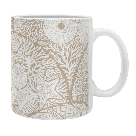 Iveta Abolina Arched Corals White on Beige Coffee Mug
