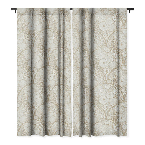 Iveta Abolina Arched Corals White on Beige Blackout Window Curtain