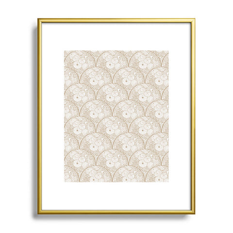Iveta Abolina Arched Corals White on Beige Metal Framed Art Print