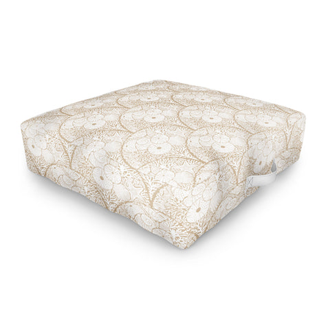 Iveta Abolina Arched Corals White on Beige Outdoor Floor Cushion