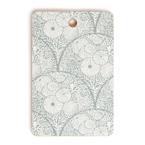 Iveta Abolina Arched Corals White on Teal Cutting Board Rectangle