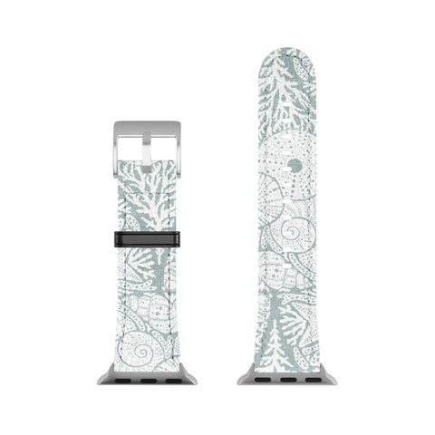 Iveta Abolina Arched Corals White on Teal Apple Watch Band
