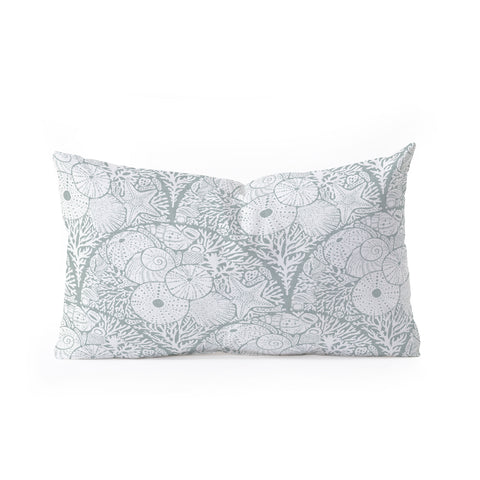 Iveta Abolina Arched Corals White on Teal Oblong Throw Pillow