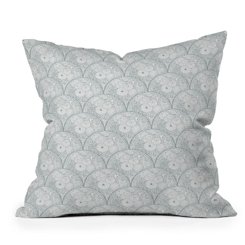 Iveta Abolina Arched Corals White on Teal Outdoor Throw Pillow