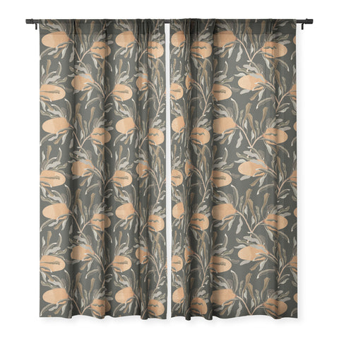 Iveta Abolina Banksia Brown Sheer Window Curtain