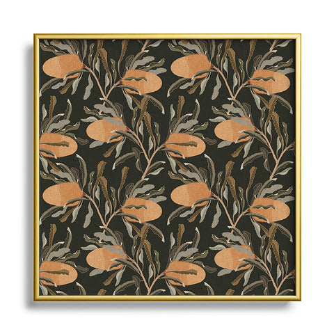 Iveta Abolina Banksia Brown Square Metal Framed Art Print