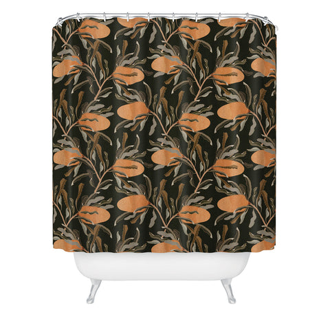 Iveta Abolina Banksia Brown Shower Curtain