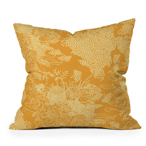 Iveta Abolina Bardot Tangerine Outdoor Throw Pillow