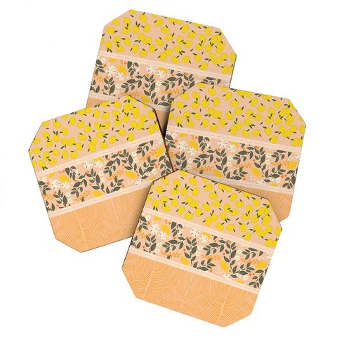 Iveta Abolina Benoite Blush Lemons Coaster Set