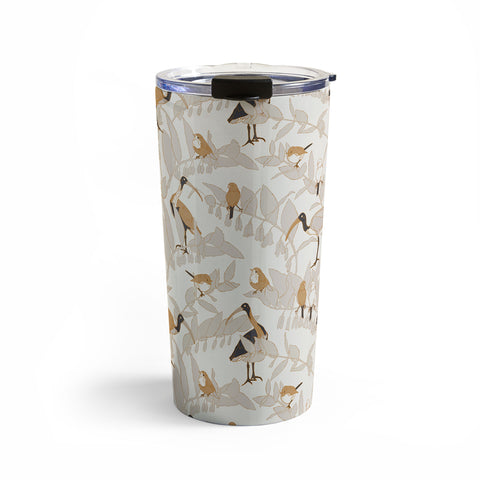 Iveta Abolina Birds and Vines Cream Travel Mug