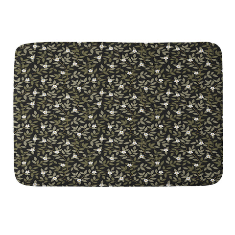 Iveta Abolina Blooming Vines Black Memory Foam Bath Mat