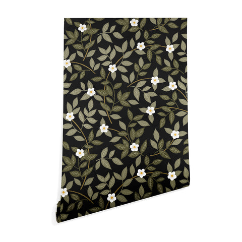 Iveta Abolina Blooming Vines Black Wallpaper