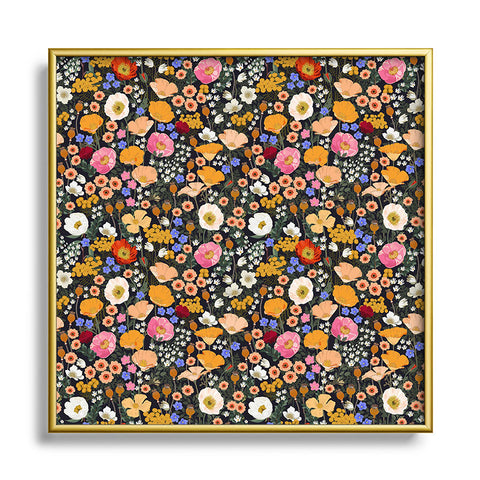 Iveta Abolina Blooming Wildflower Garden Square Metal Framed Art Print