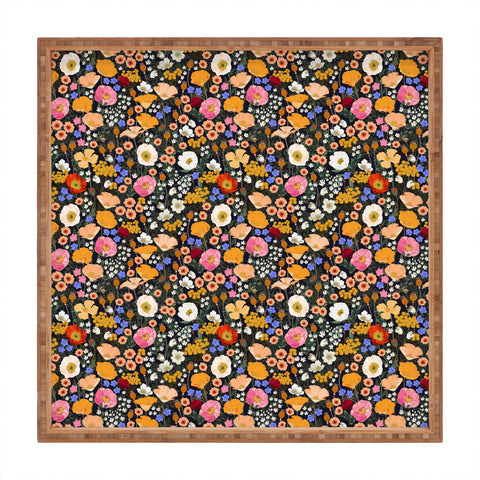 Iveta Abolina Blooming Wildflower Garden Square Tray
