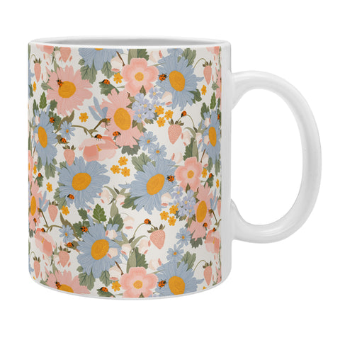 Iveta Abolina Blue Daisy Garden Cream Coffee Mug