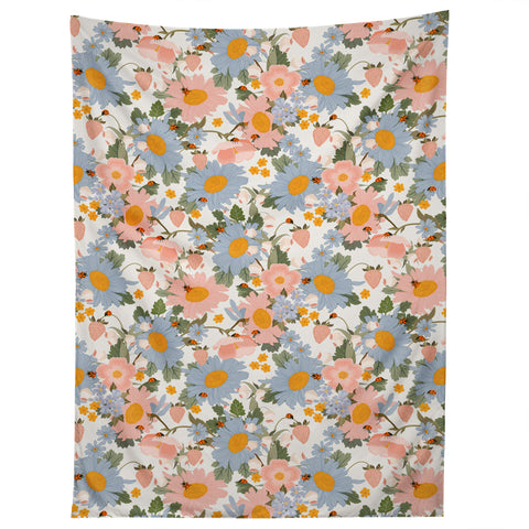 Iveta Abolina Blue Daisy Garden Cream Tapestry