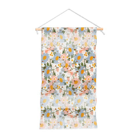 Iveta Abolina Blue Daisy Garden Cream Wall Hanging Portrait