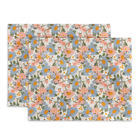 Iveta Abolina Blue Daisy Garden Cream Placemat