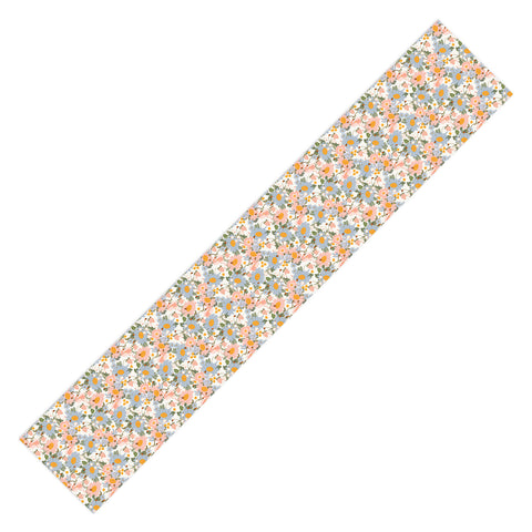 Iveta Abolina Blue Daisy Garden Cream Table Runner