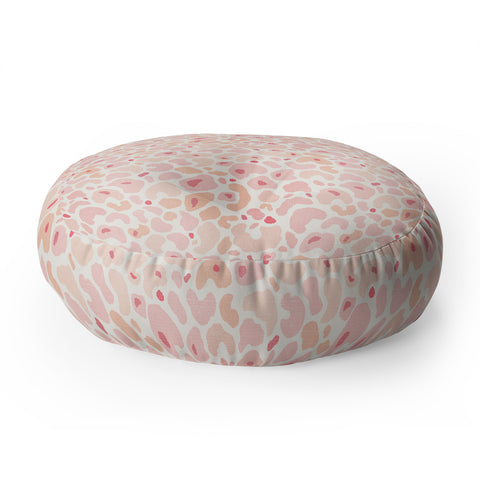 Iveta Abolina Blush Coral Leopard Floor Pillow Round
