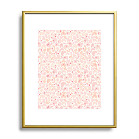 Iveta Abolina Blush Coral Leopard Metal Framed Art Print