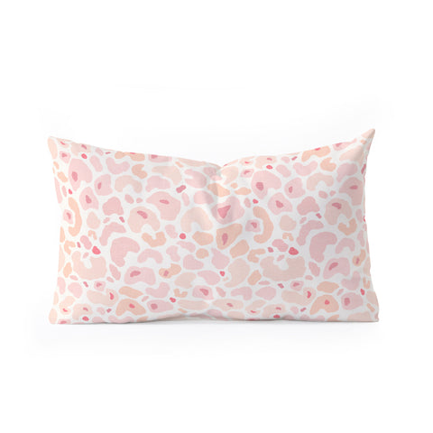 Iveta Abolina Blush Coral Leopard Oblong Throw Pillow