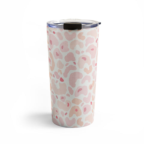 Iveta Abolina Blush Coral Leopard Travel Mug