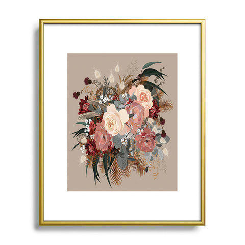 Iveta Abolina Brielle Coffee Metal Framed Art Print