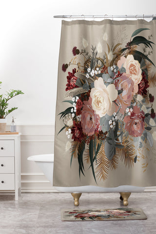 Iveta Abolina Brielle Coffee Shower Curtain And Mat