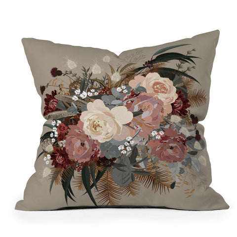 Iveta Abolina Brielle Coffee Throw Pillow