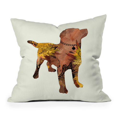 Iveta Abolina Brown Lab Outdoor Throw Pillow