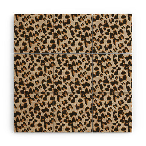 Iveta Abolina Brown Leopard Wood Wall Mural
