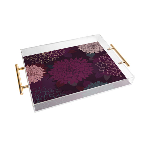 Iveta Abolina Burgundy Rose Acrylic Tray