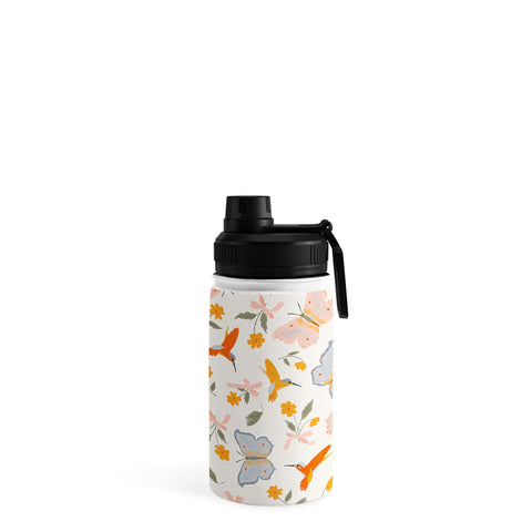 Iveta Abolina Butterflies and Colibri Cream Water Bottle