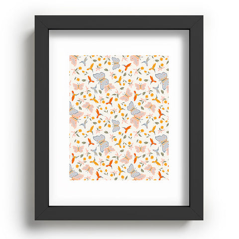 Iveta Abolina Butterflies and Colibri Cream Recessed Framing Rectangle