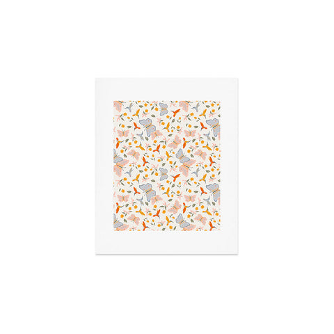 Iveta Abolina Butterflies and Colibri Cream Art Print
