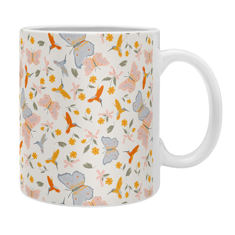 Iveta Abolina Butterflies and Colibri Cream Coffee Mug