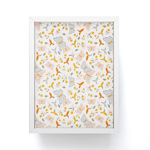 Iveta Abolina Butterflies and Colibri Cream Framed Mini Art Print