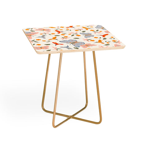 Iveta Abolina Butterflies and Colibri Cream Side Table