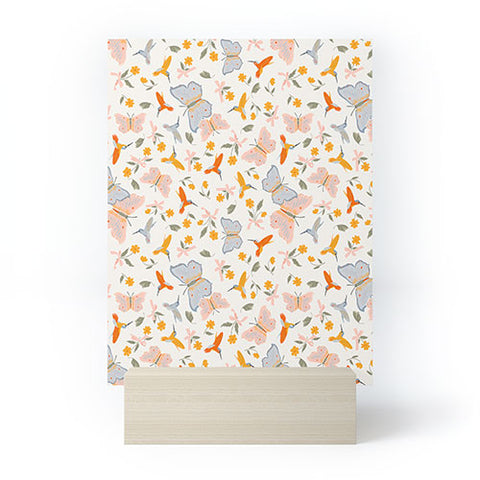 Iveta Abolina Butterflies and Colibri Cream Mini Art Print