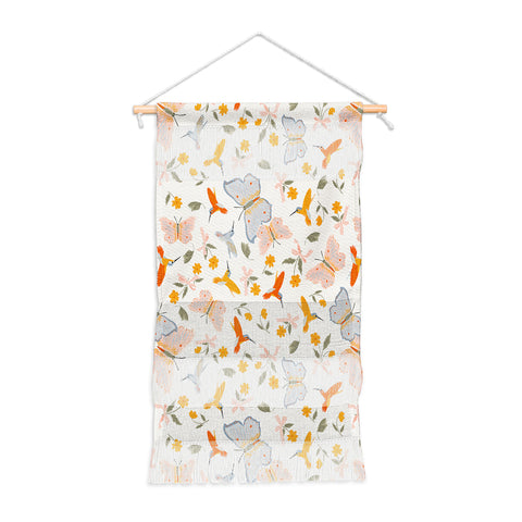 Iveta Abolina Butterflies and Colibri Cream Wall Hanging Portrait