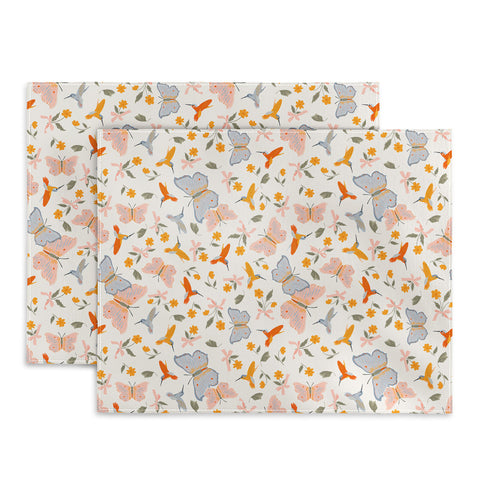 Iveta Abolina Butterflies and Colibri Cream Placemat