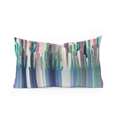 Iveta Abolina Cacti Stripe Pastel Oblong Throw Pillow