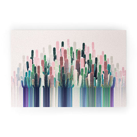 Iveta Abolina Cacti Stripe Pastel Welcome Mat