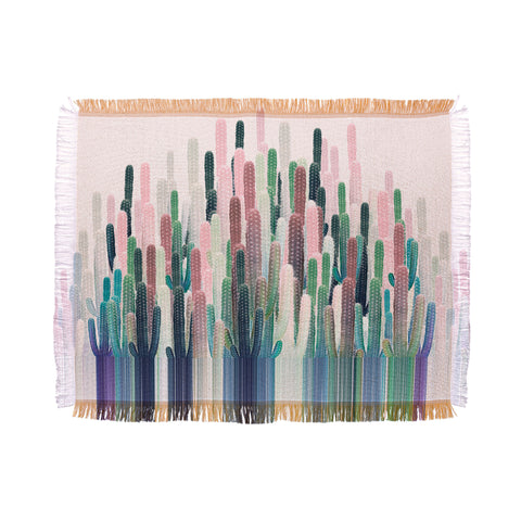 Iveta Abolina Cacti Stripe Pastel Throw Blanket