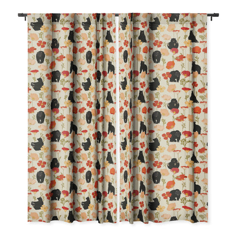 Iveta Abolina California Poppies and Bears Blackout Window Curtain
