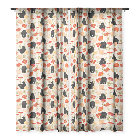 Iveta Abolina California Poppies and Bears Sheer Window Curtain